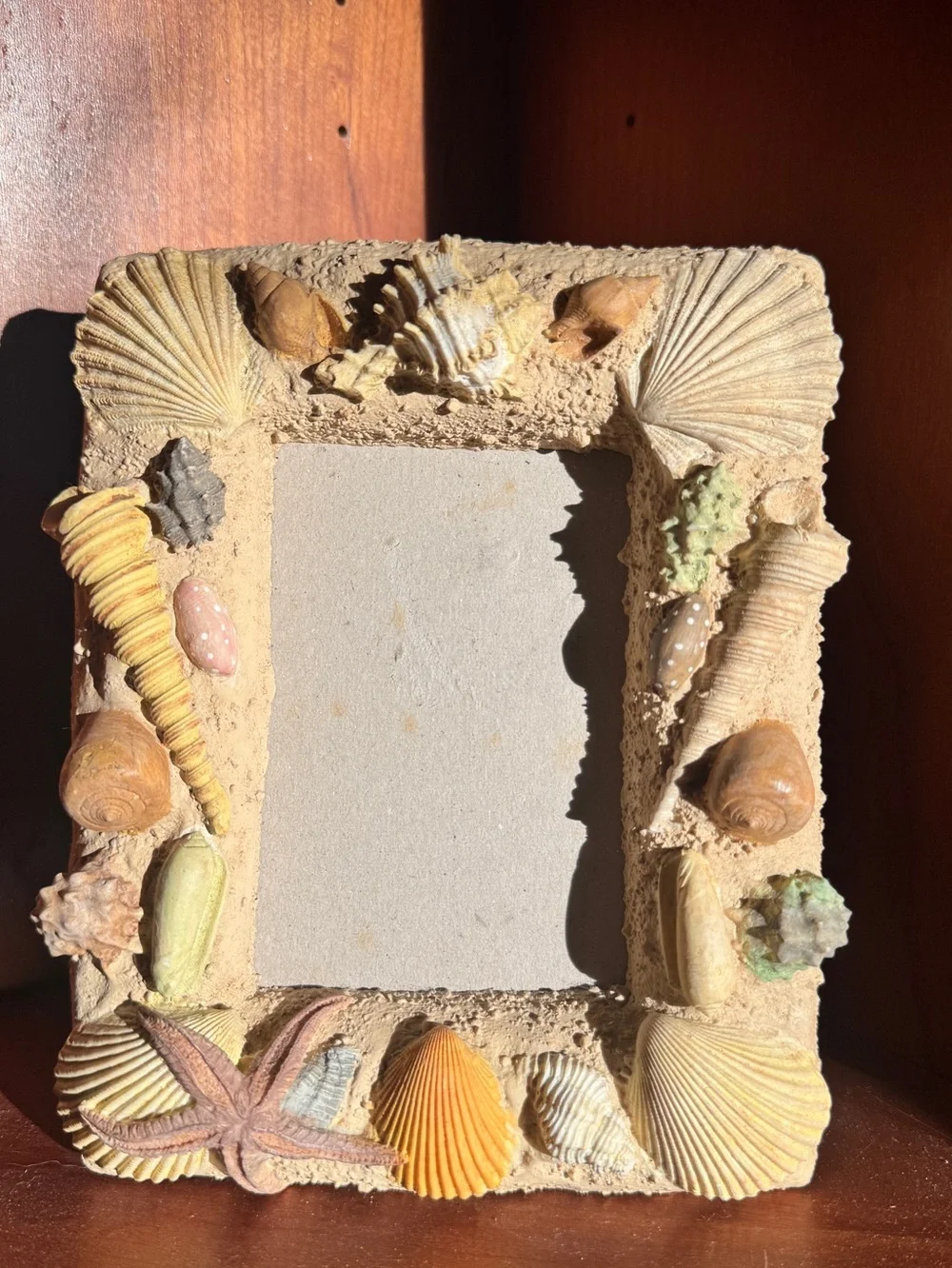 Seashell Decorative Photo Frame – Natural Sand and Shell Accent
